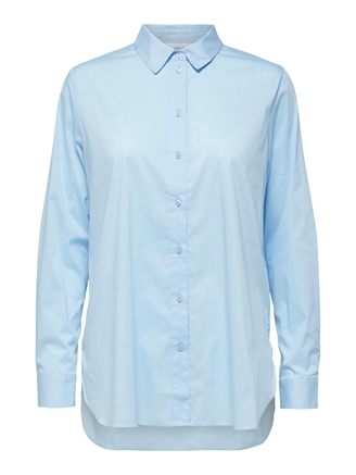 Selected Femme SlfOri LS Side Zip Shirt Cashmere Blue